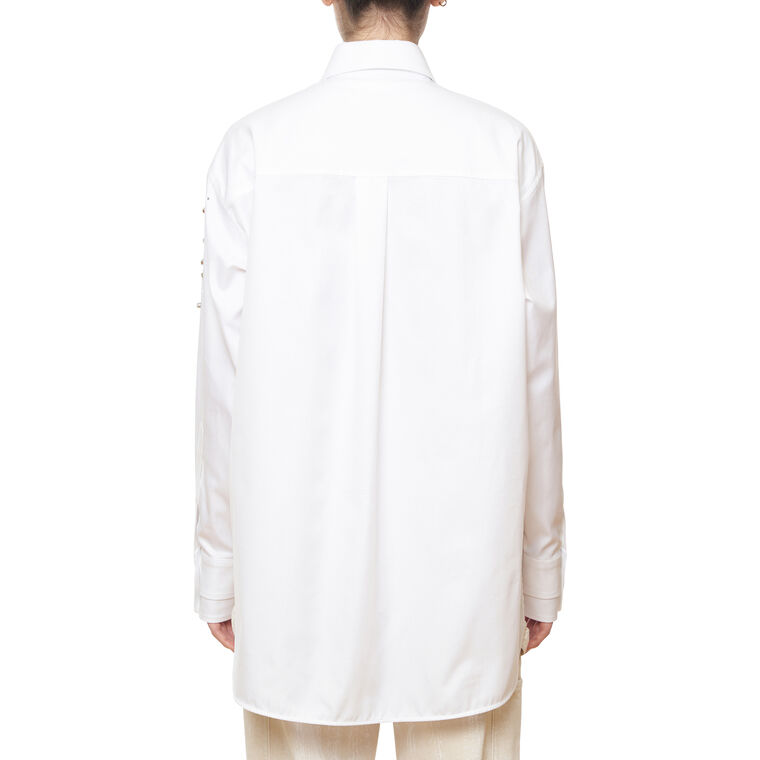 Oversized Button-Up Shirt With Crystals image number null