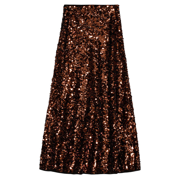 Velvet Sequins Maxi Skirt image number null