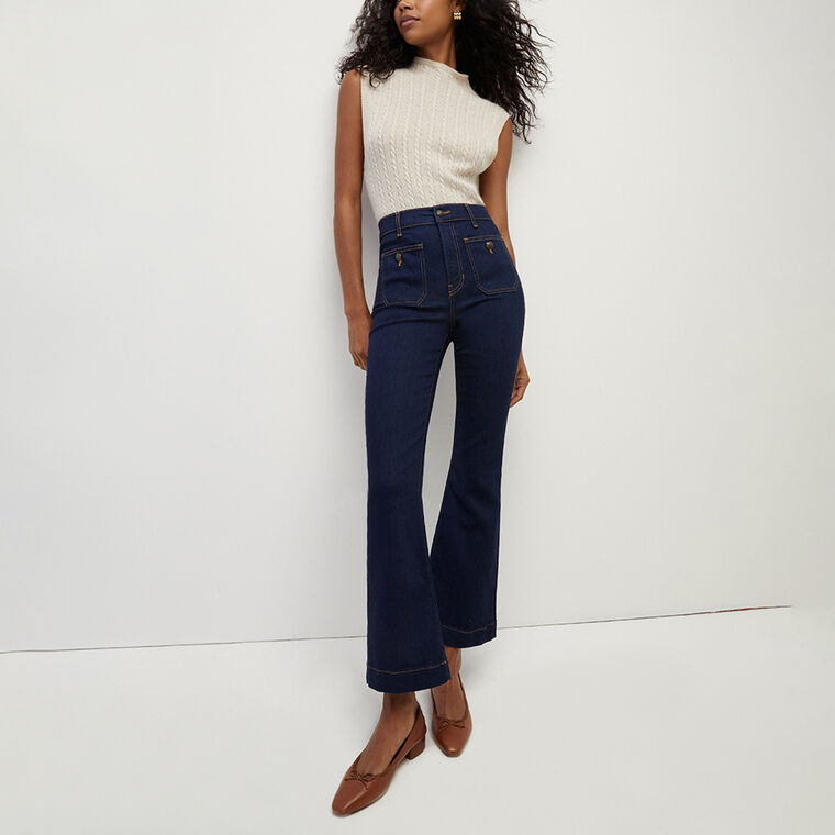 Carson High Rise Ankle Flare Jean image number null
