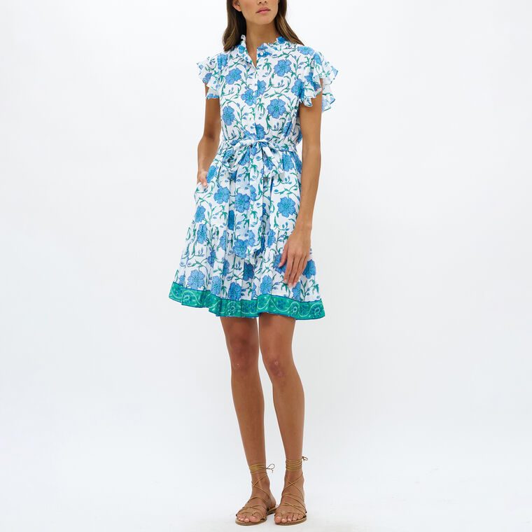 Ruffle Collar Button Mini Dress image number null