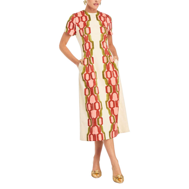 Hampton Reversible Short Sleeve Midi Dress image number null