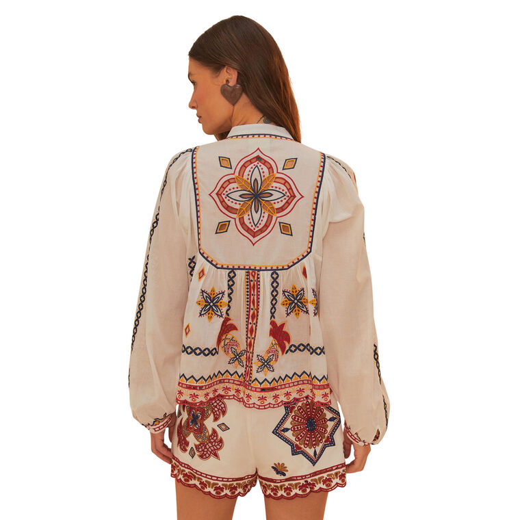 Mary's Tiles Embroidered Blouse image number null