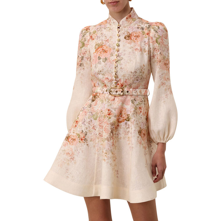 Illustration Buttoned Mini Dress image number null