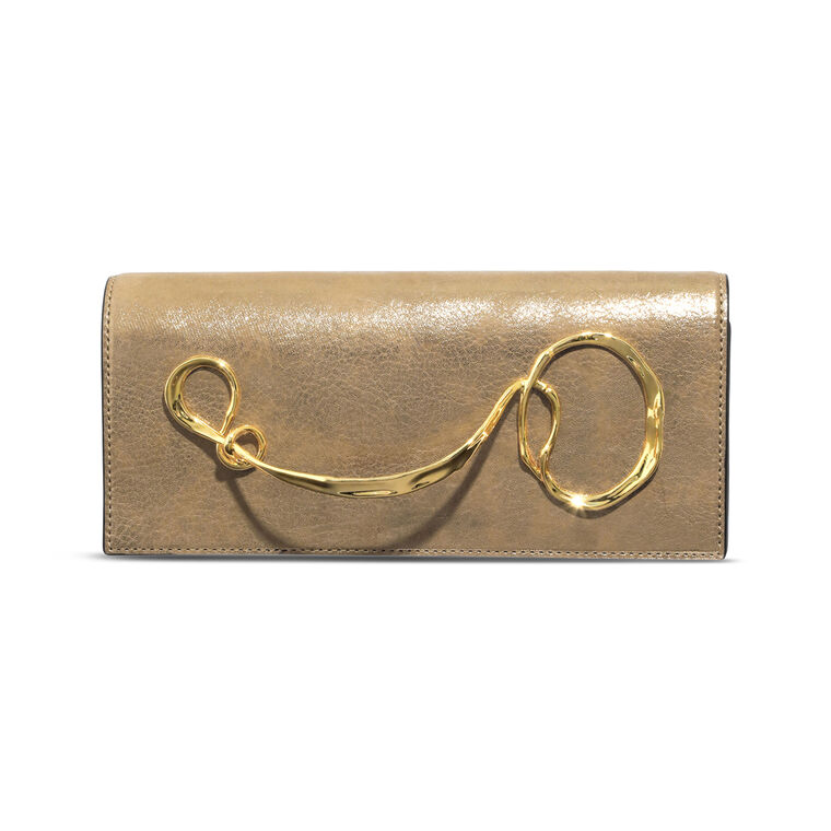 Twisted Gold Slide Handle Clutch image number null