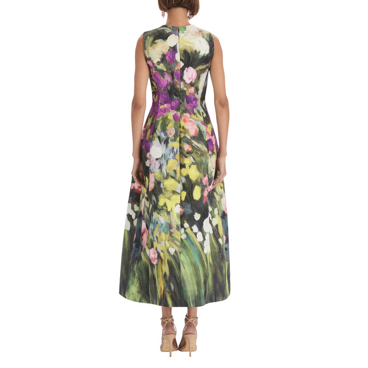 Abstract Garden Faille Cocktail Dress image number null
