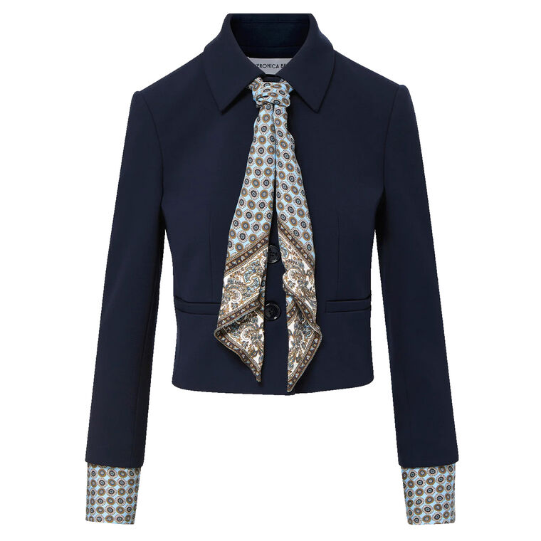 Ismena Removable Scarf Cropped Jacket image number null