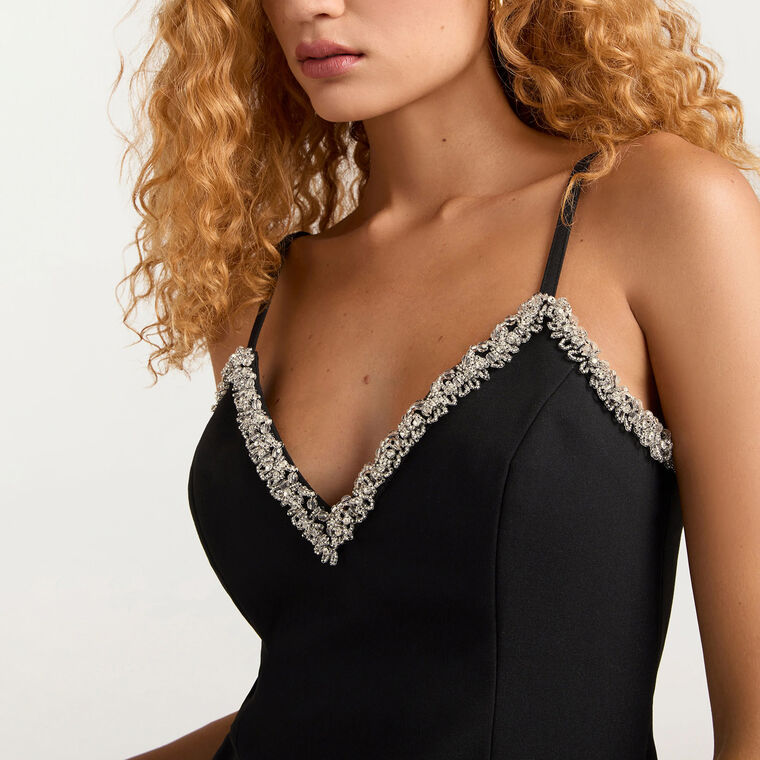 Brea Chunky Bead Embroidered Mini Dress image number null