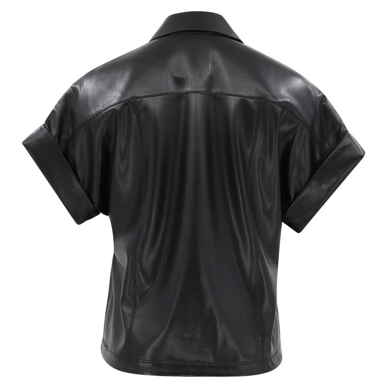Edyth Vegan Leather Short Sleeve Top image number null