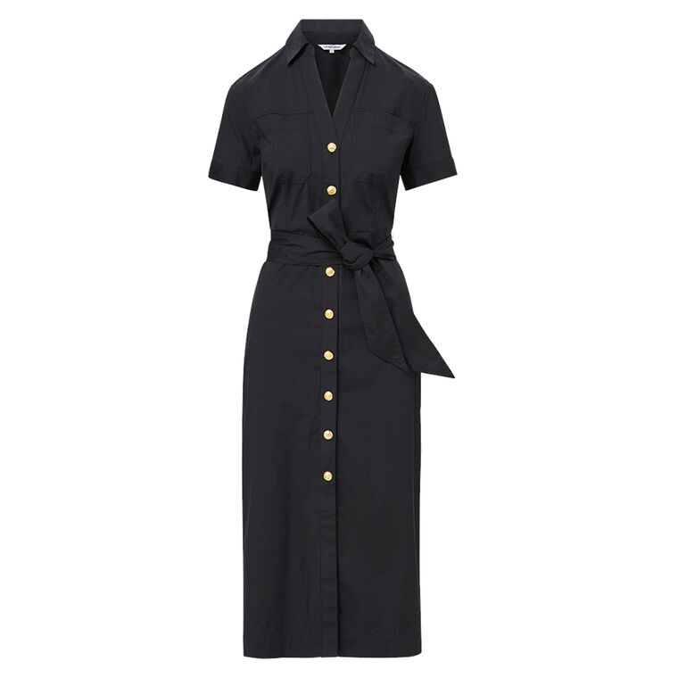 Tabby Short Sleeve Belted Midi Dress image number null