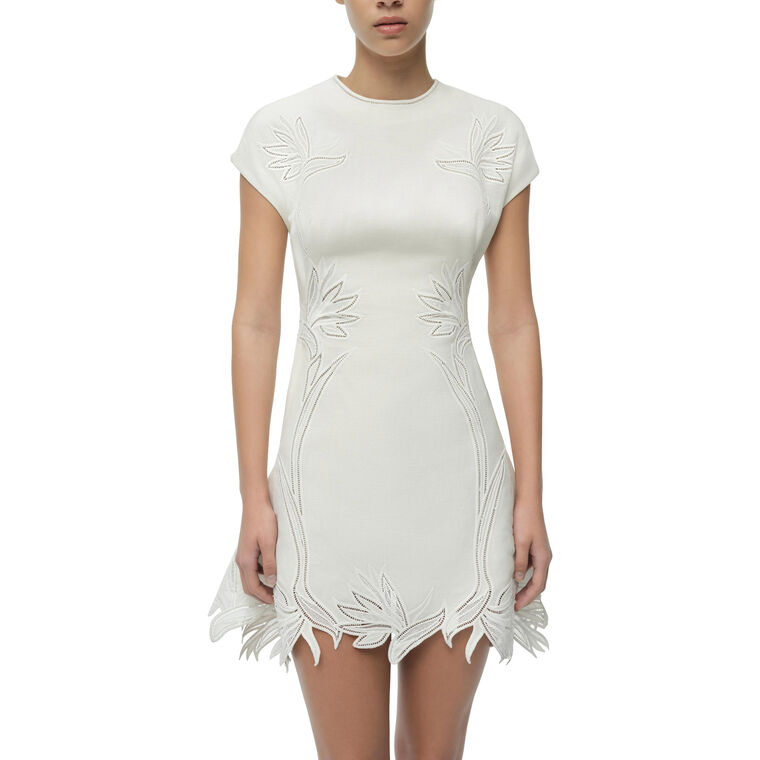 Raquel Short Sleeve Embroidered Mini Dress image number null