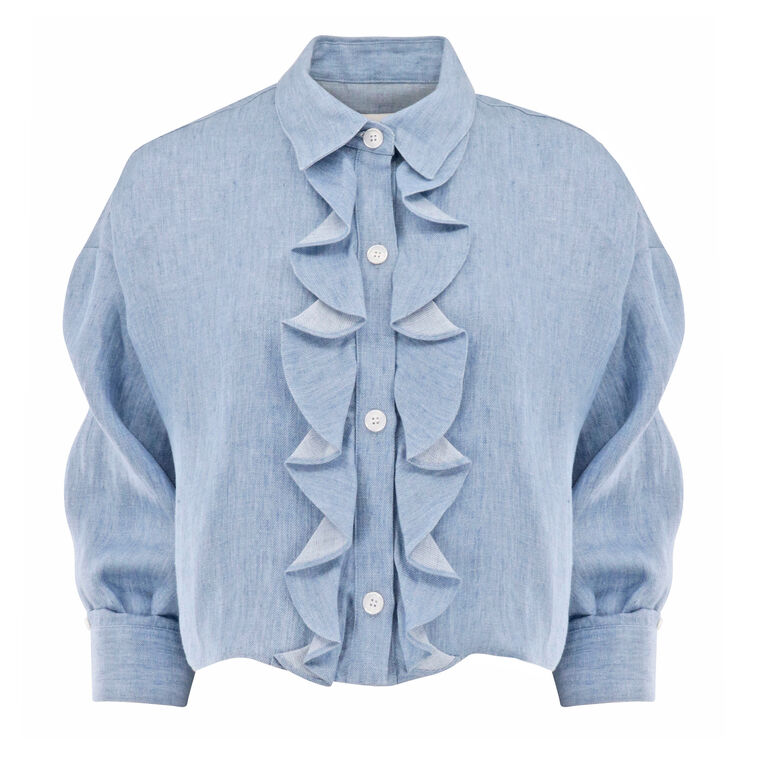 Ex Crop Ruffle Shirt image number null