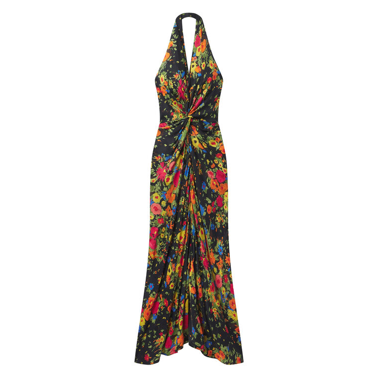 Mabel Floral Satin Gown image number null