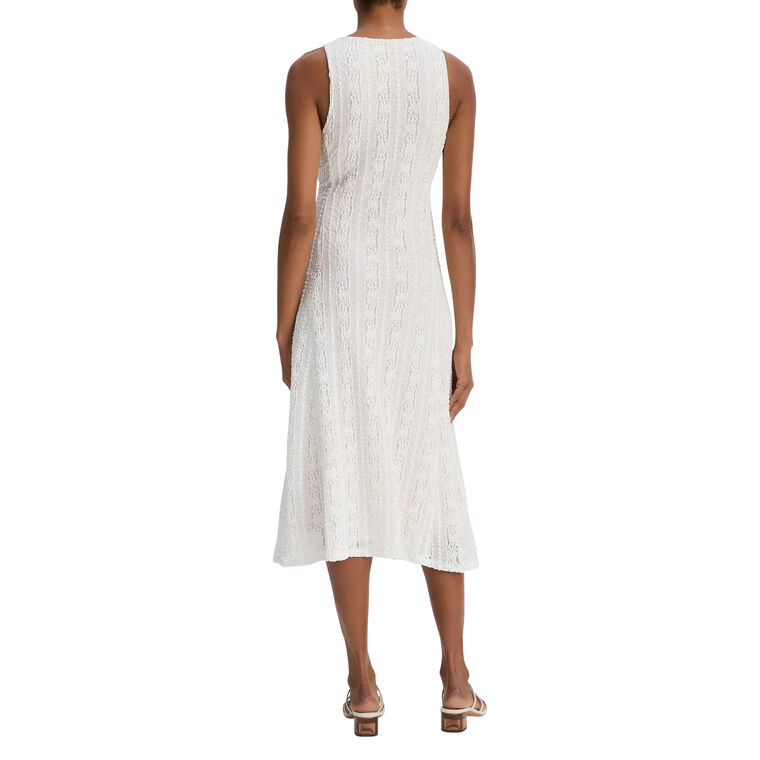 Smocked Lace High Neck Midi Dress image number null