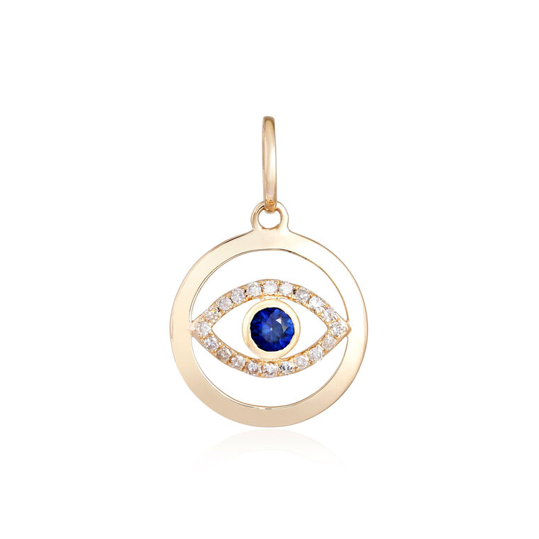 Evil Eye Blue Sapphire Pendant image number null