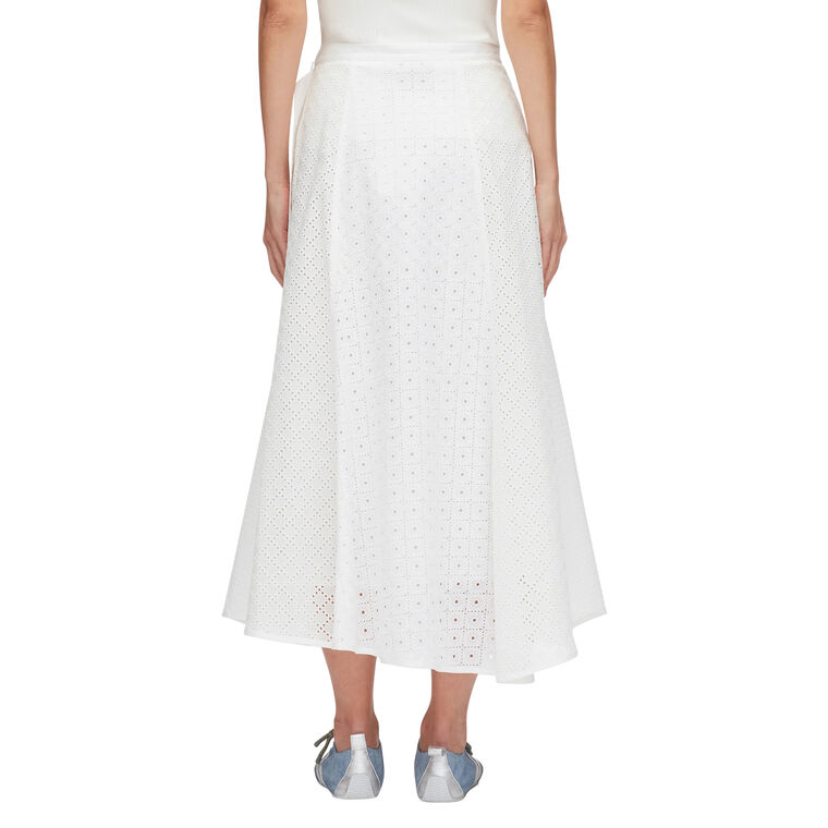 Broderie Anglaise Patchwork Midi Skirt image number null