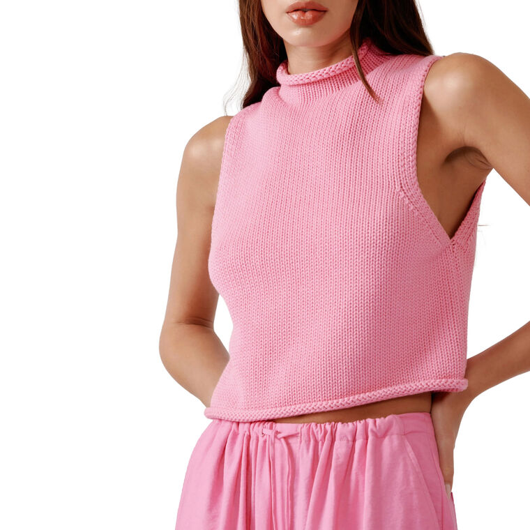 Giada Roll Neck Knit Tank Top image number null