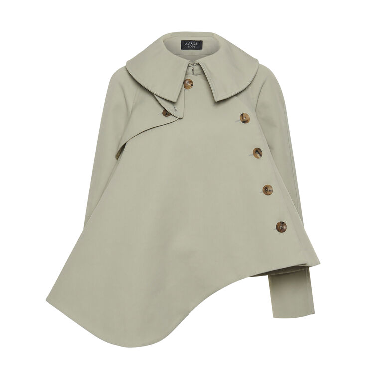 Gaberdine Short Flared Trench Jacket image number null