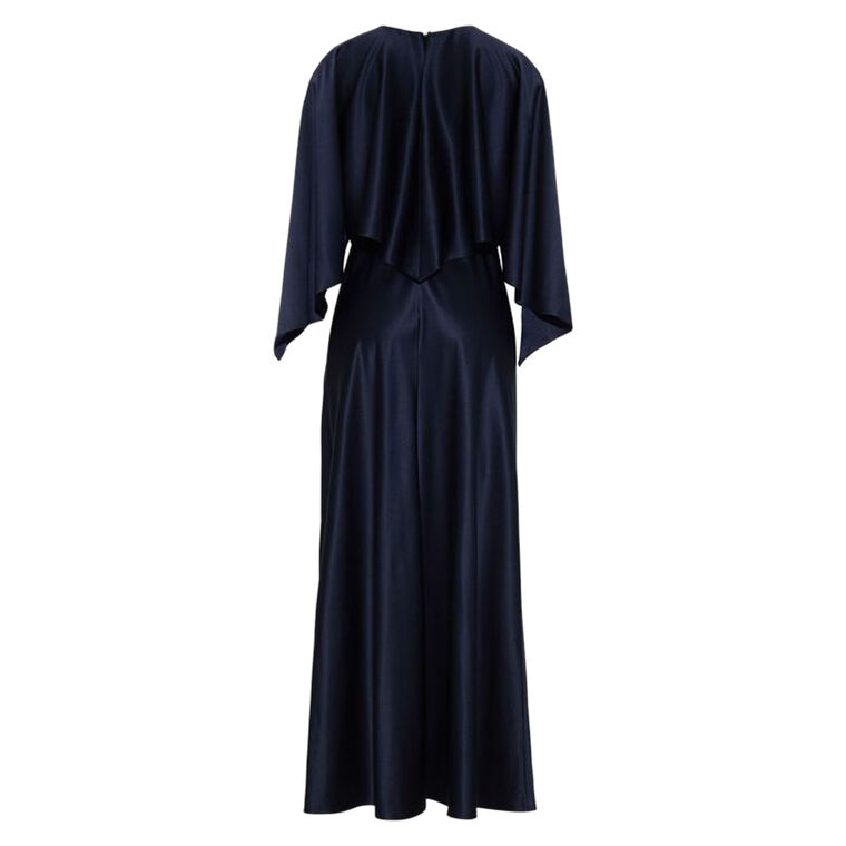Larys Silk Midi Dress With Detachable Capelet image number null