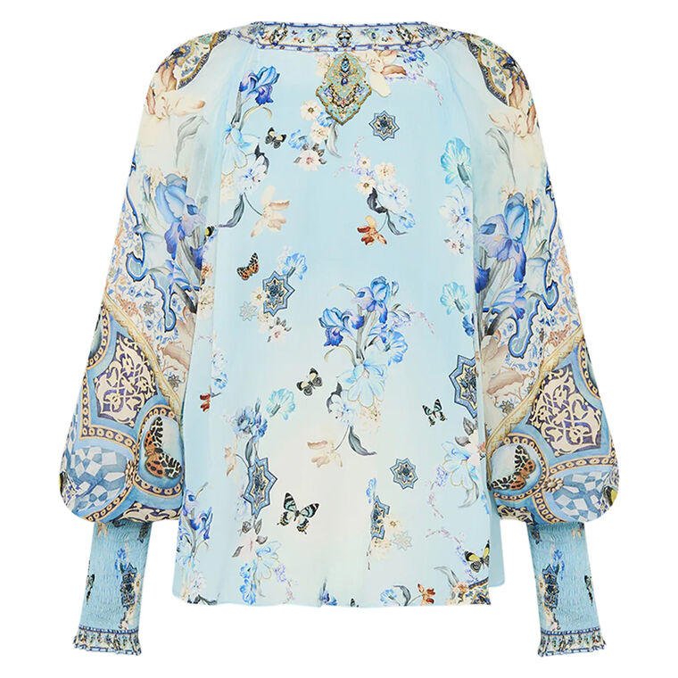 Shirred Cuff Long Sleeve Blouse image number null