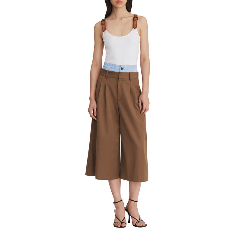 Jumbo Double Waistband Wide-Leg Shorts image number null