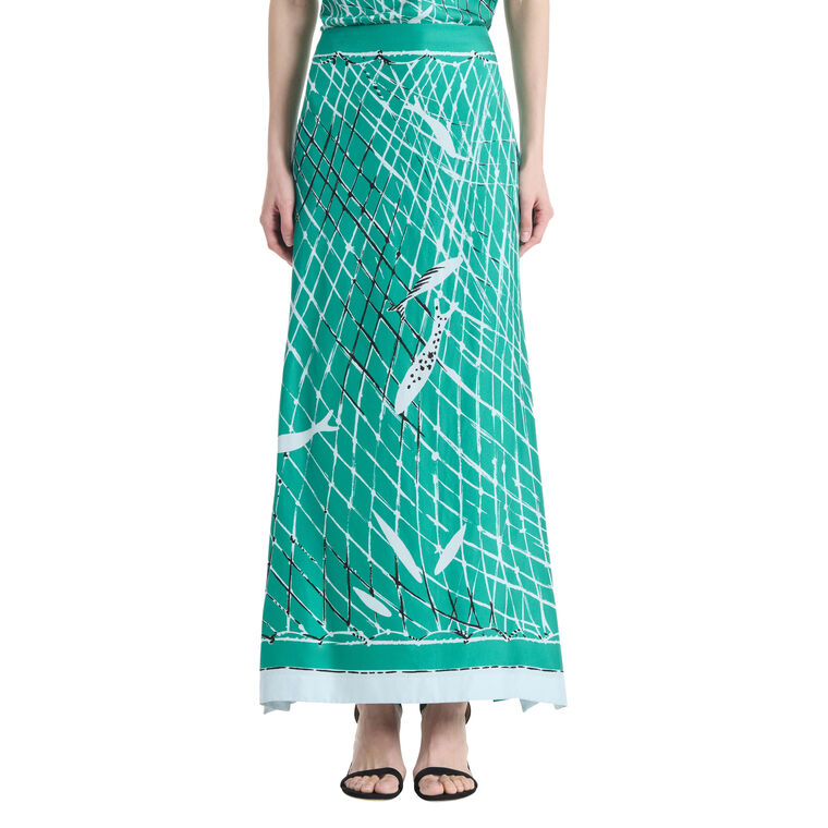 Linnie Silk Midi Skirt image number null