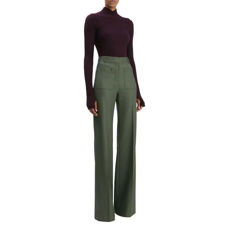 Alina High Rise Wide Leg Trousers With Patch Pockets image number null