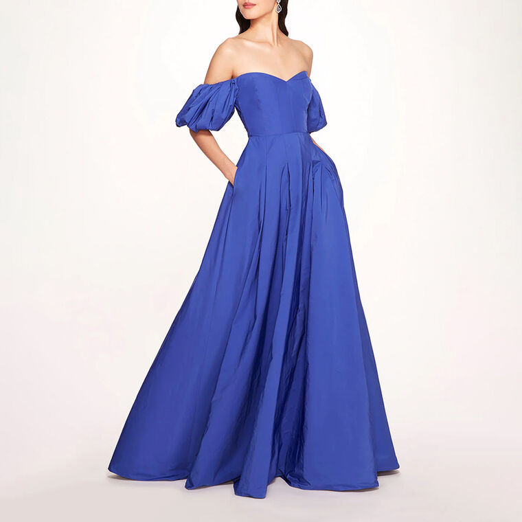 Off The Shoulder Taffeta Gown image number null