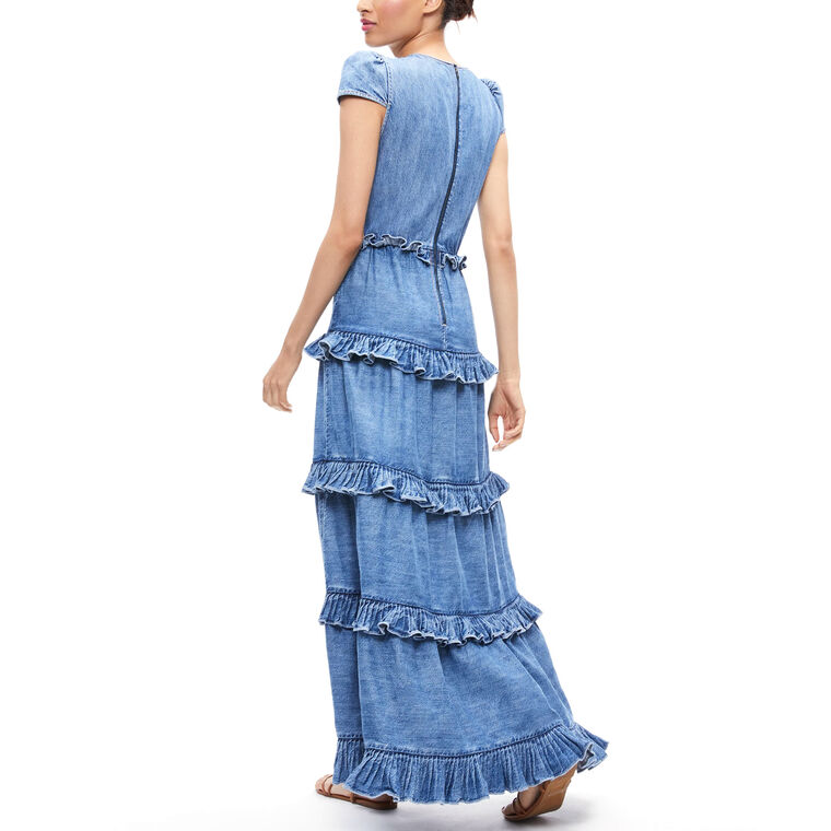 Cadby Denim Ruffled Maxi Dress image number null