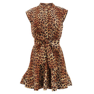 Joan Leopard Print Pleated Mini Dress