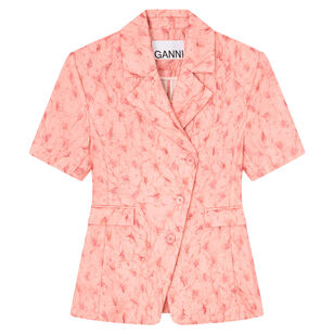 Shibori Organza Short Sleeve Blazer