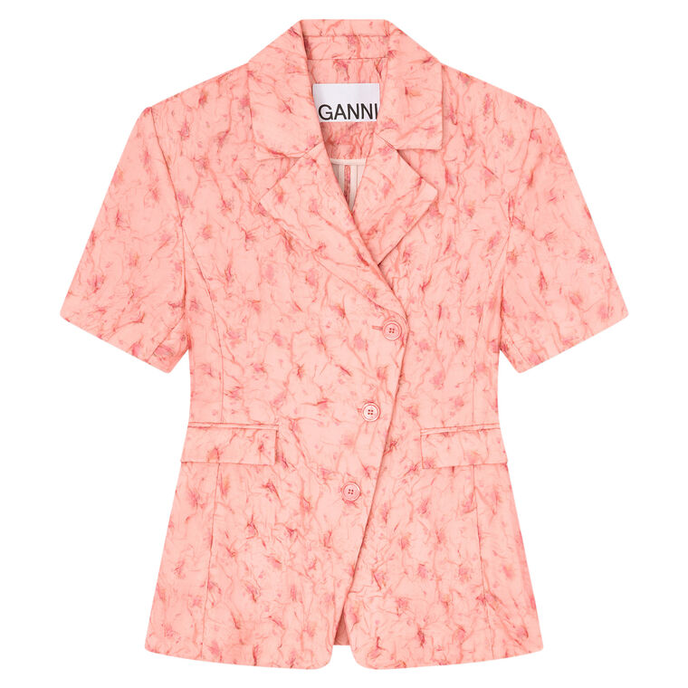 Shibori Organza Short Sleeve Blazer image number null