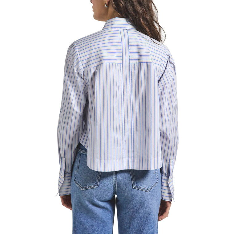 Estrella Striped Cropped Button Up image number null