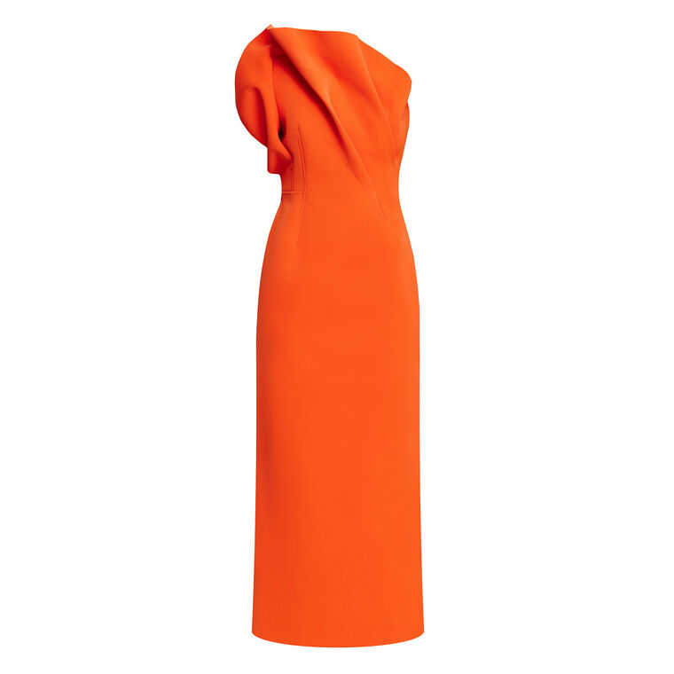 Hawkley Sculptural One-Shoulder Midi Dress image number null