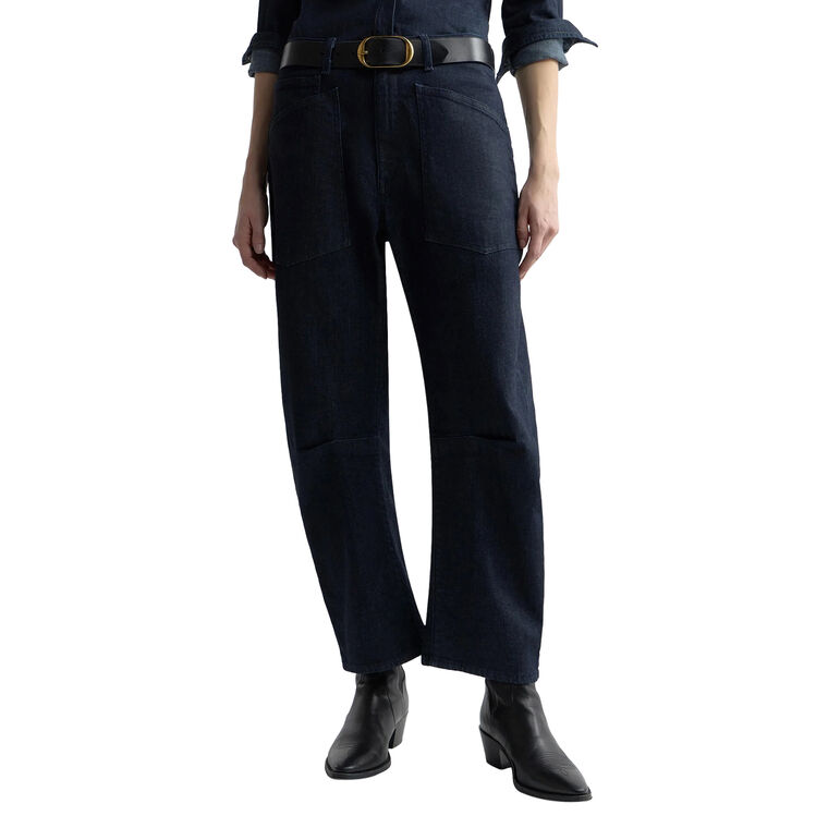 Shon Mid-Rise Barrel-Leg Jean image number null