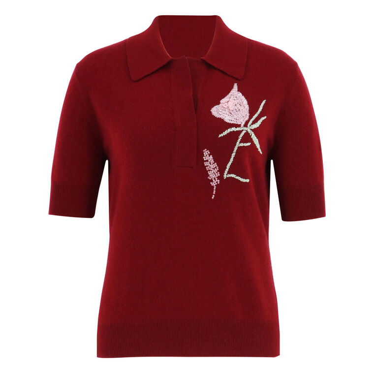 Ailey Cashmere Wool Blend Polo image number null