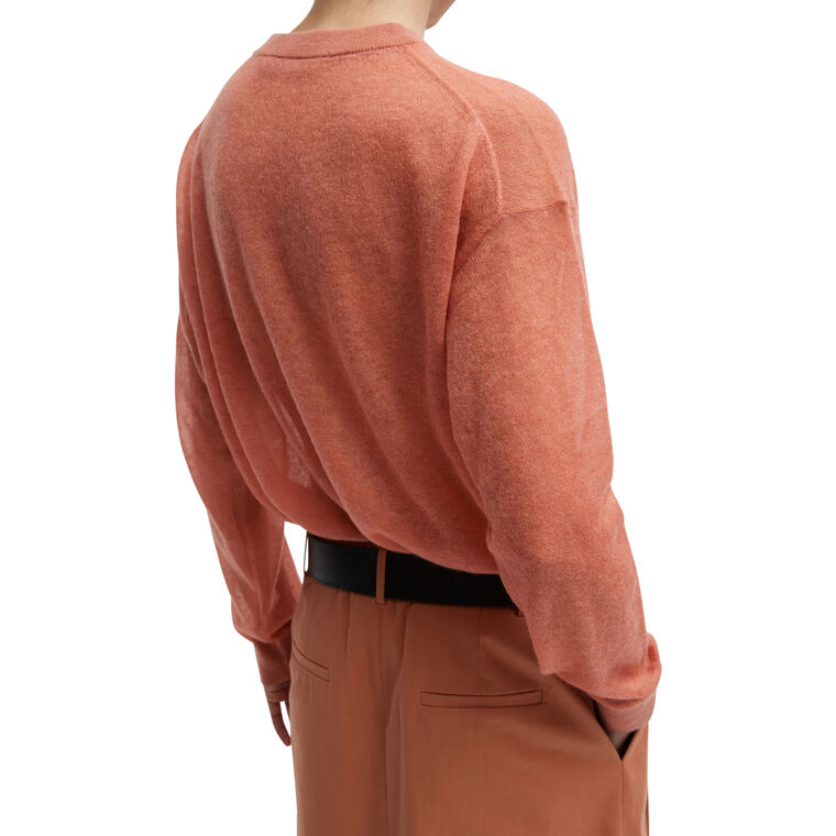 Sheer Sweater Crewneck Easy Pullover image number null