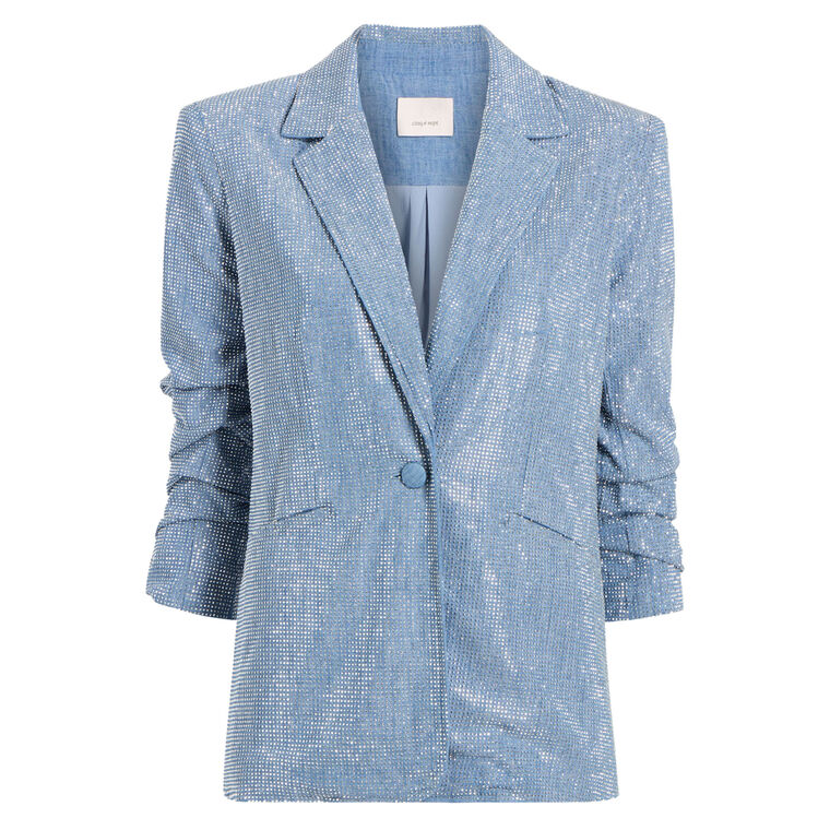 Chambray Heatset Sequin Kylie Jacket image number null