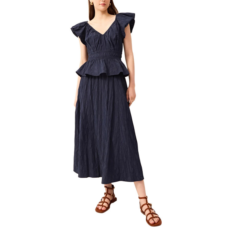 Sasha Textured Pull-On Midi Skirt image number null