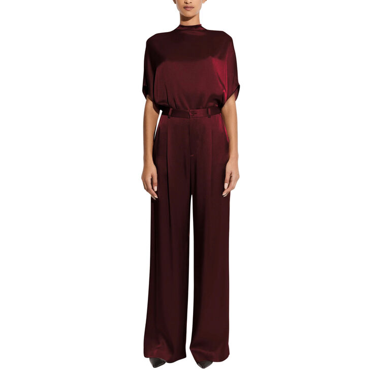 Satin Relaxed Pleated Pant image number null