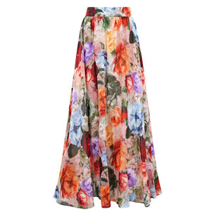 Nilda Voluminous Floral A-Line Maxi Skirt