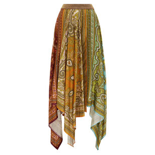 Clemenza Spliced Scarf Silk Skirt