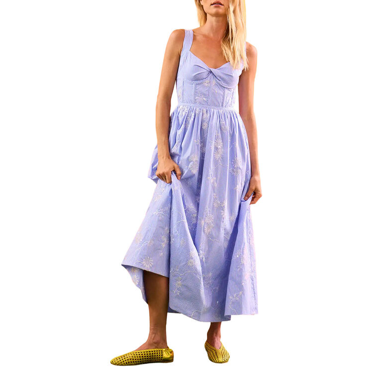 Gracie Sleeveless Bustier Embroidered Midi Dress image number null