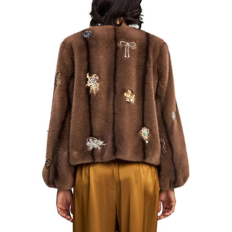 Benson Cropped Faux Mink Coat image number null