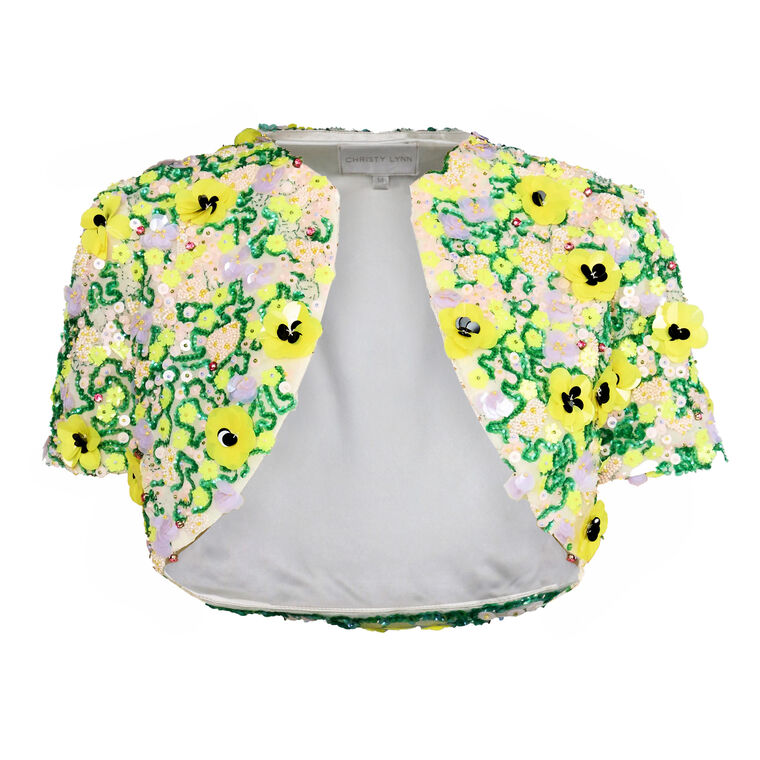 Ember Short Sleeve Cropped Beaded Bolero image number null
