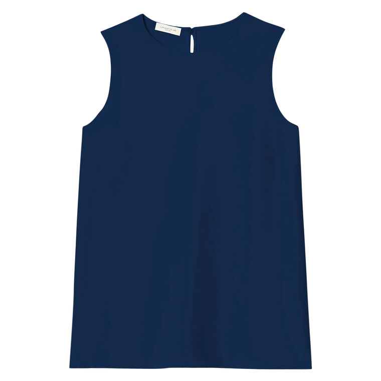 Adela Silk Crepe De Chine Sleeveless Blouse image number null