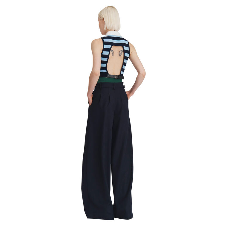 Jumbo Double Waistband Wide-Leg Trouser image number null