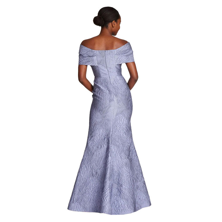 Jacquard Twist Bodice Off Shoulder Gown image number null