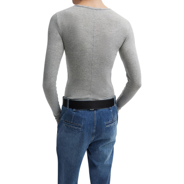 Circular Ribbed Crewneck Pullover T-Shirt image number null
