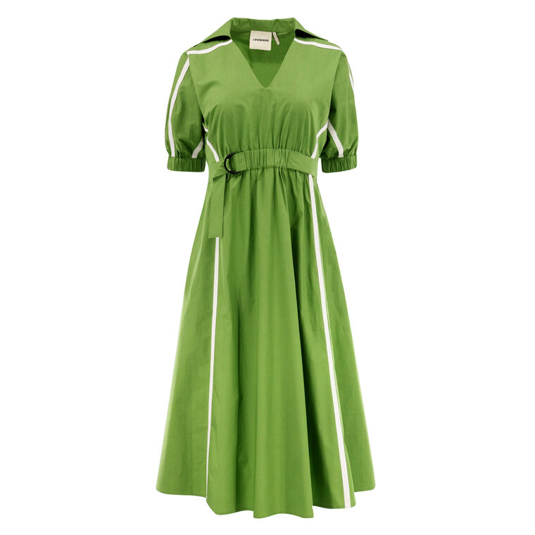 Curve Short Sleeve Poplin Midi Dress image number null