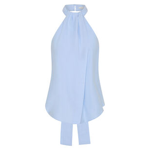 Oxford Halterneck Tie Back Top